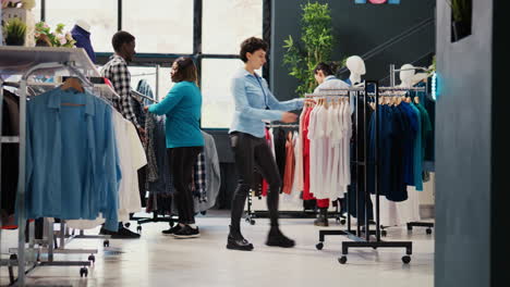 couple shopping for elegant shirt