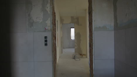 walking through a construction site of a typical german one family house