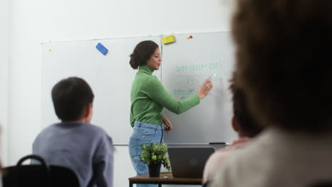 teacher and students at school