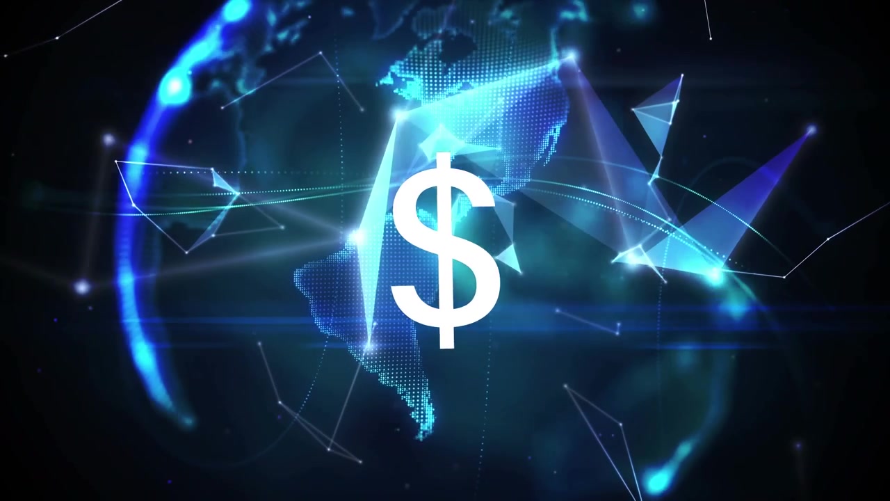 Animazione del simbolo del dollaro su globo