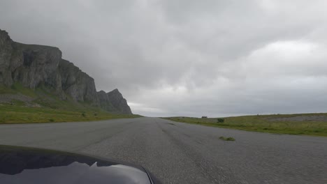 Driving-on-an-old-airfiled-on-the-island-Værøy-in-Norway