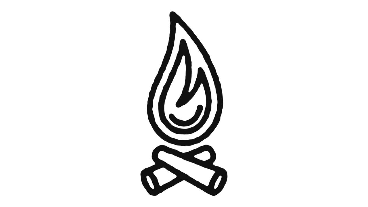 캠프 파이어 아이콘 애니메이션 영상 및 알파 채널