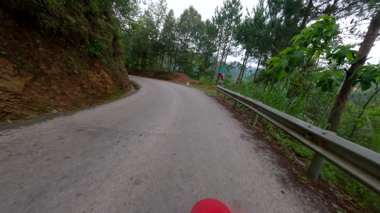 A Motorcycle POV Shot on the Ha Giang Loop.