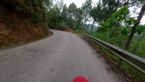 a motorcycle pov shot on the ha giang loop.