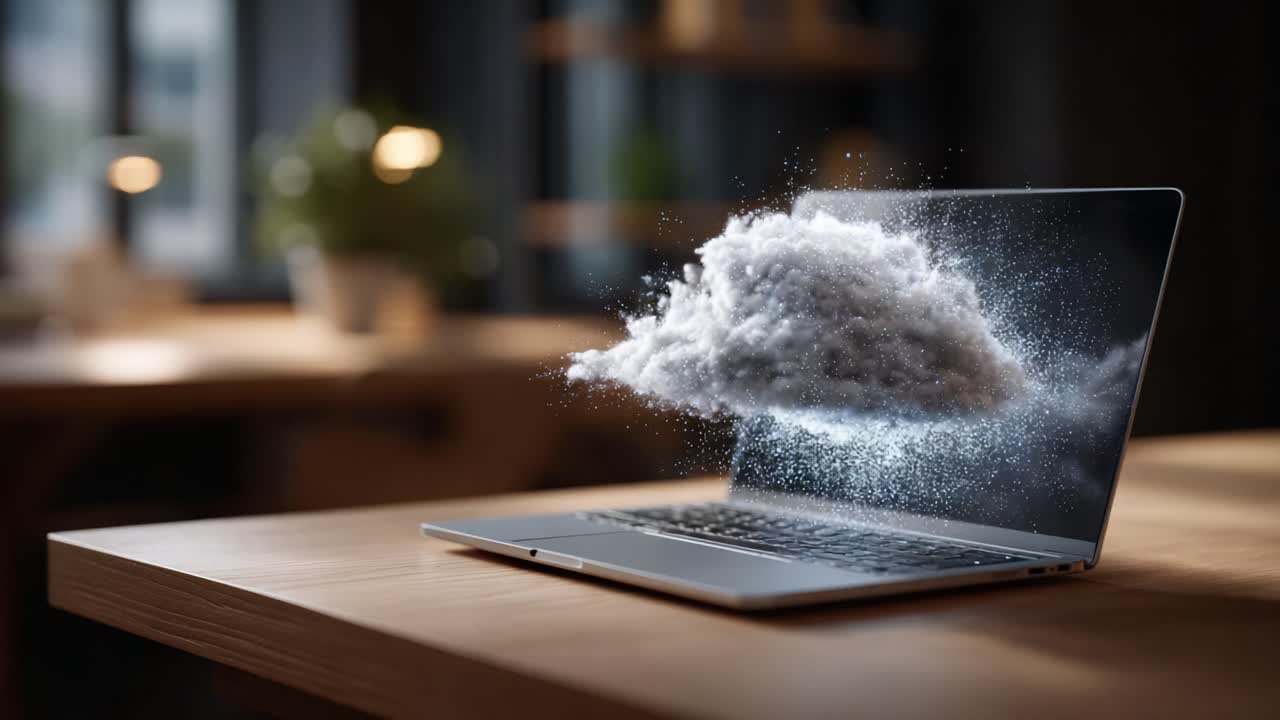 A Creative Visual Transformation of a Laptop: From Cloud Computing Imagery to a Minimalist Workspace without Display