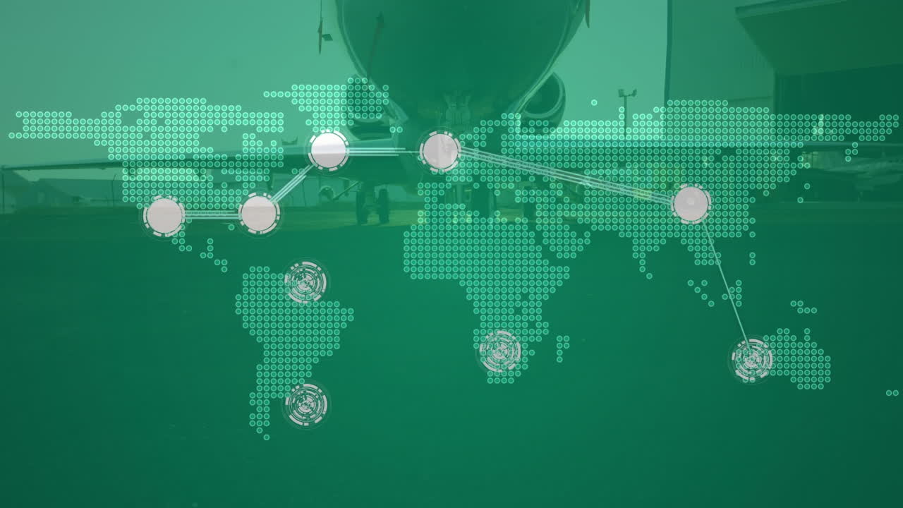 평야 위의 세계 지도의 애니메이션