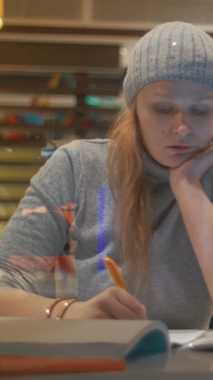 Woman Writing in Book