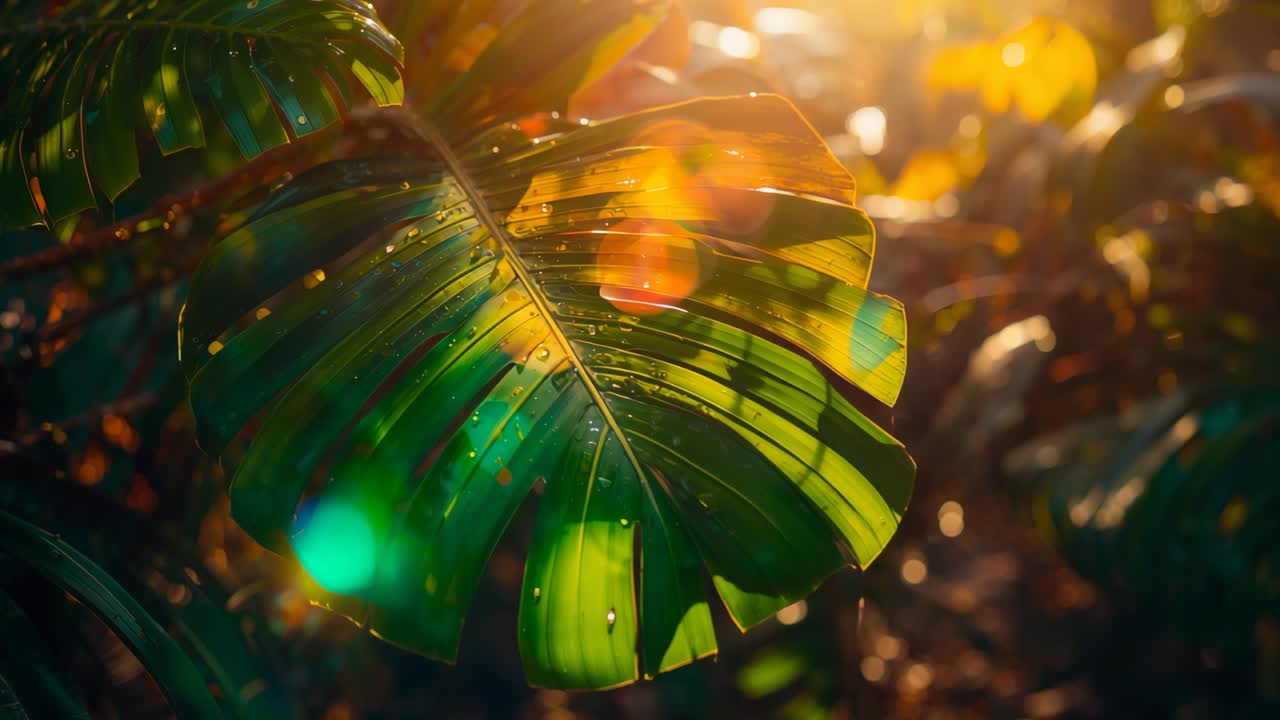 Monstera Leaf in Sunlight
