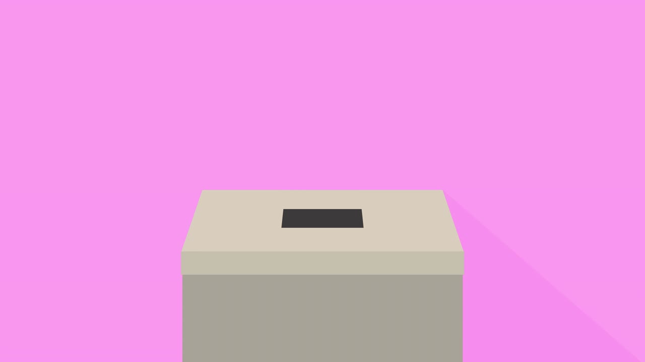 papel de votación que entra en la urna de votación, el concepto de democracia bucle