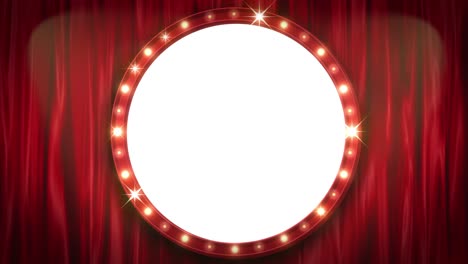 the circle theater sign on the stage curtain[loop]