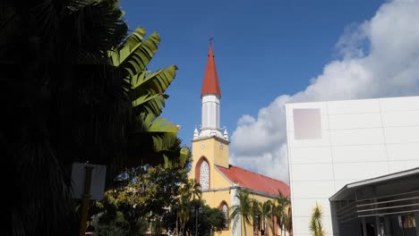 cathedral of our lady of the immaculate conception of papeete, located close to the waterfront esplanade in capital city papeete,tahiti.
