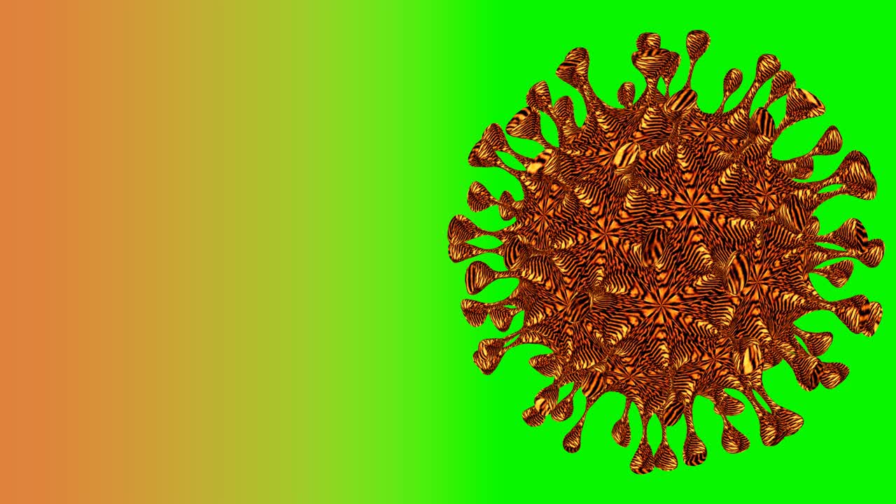 Cellula virale isolata con colori tigrati su schermo verde