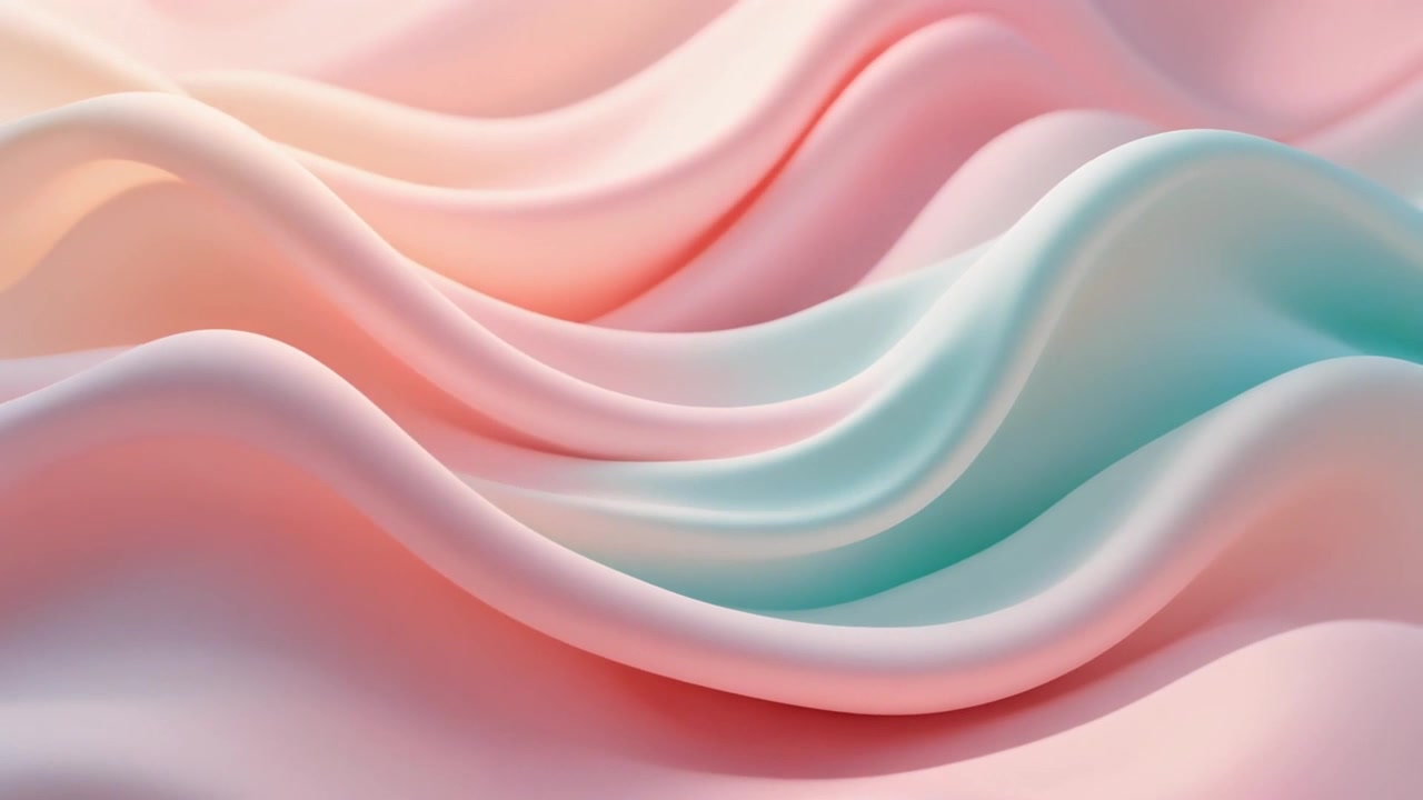 Sfondo astratto di morbido tessuto ondulato rosa pastello e verde acqua