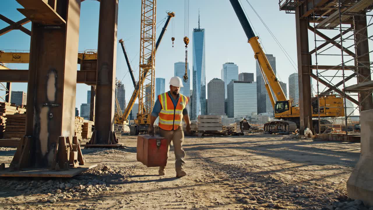 Construction worker at a construction site