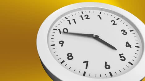 animation of clock moving over yellow background