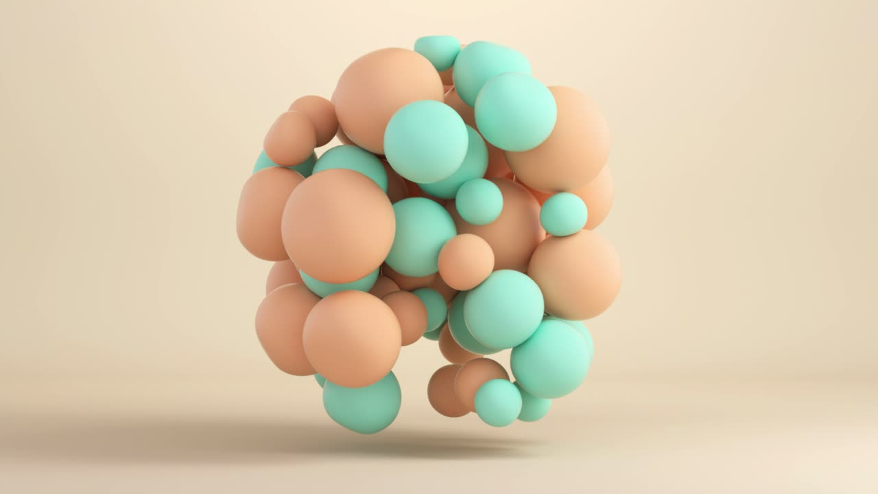 Abstract Cluster of Pastel Spheres