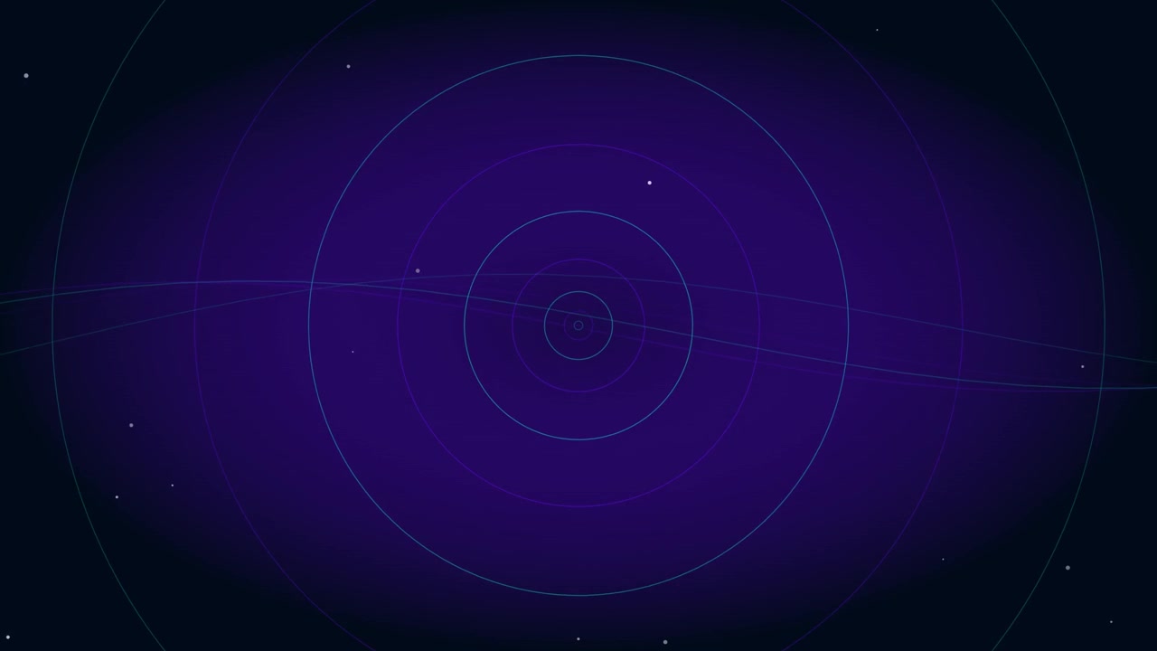 Animazione radar digitale astratta con cerchi concentrici pulsanti