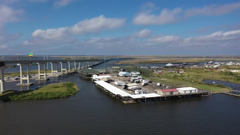 Aerial-View-of-Leeville,-Louisiana