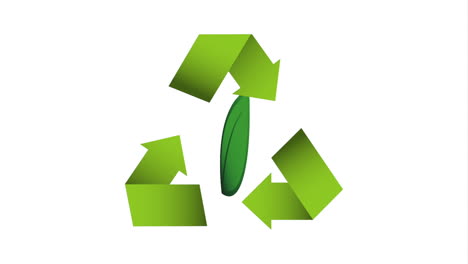 recycling symbol with leaf