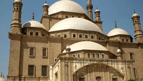 tilt down of the alabaster mosque in cairo, egypt