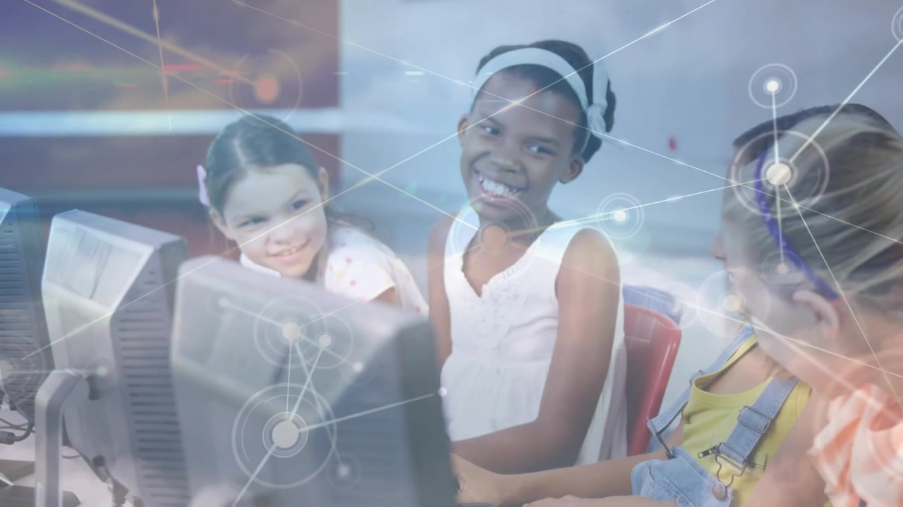 Animation of network of connections over diverse pupils using computers