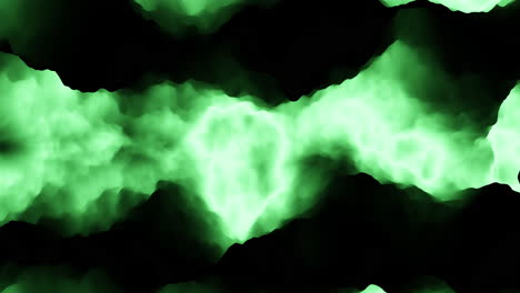 diseño abstracto dinámico en negro y verde obra de arte digital con profundidad y movimiento
