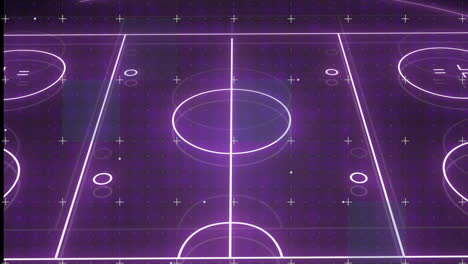 animación del procesamiento de datos sobre el campo deportivo