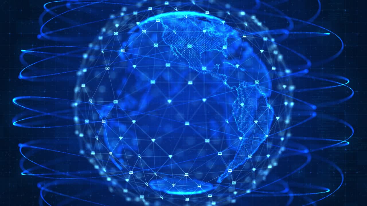 3d 4k red global 5g conexión a internet de alta velocidad y fondo de análisis de grandes datos.