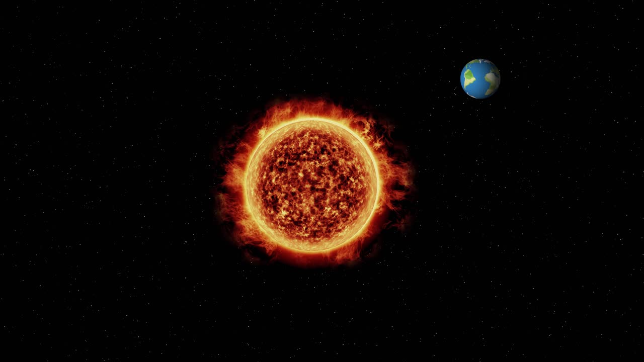 анимация планеты, вращающейся вокруг звезды