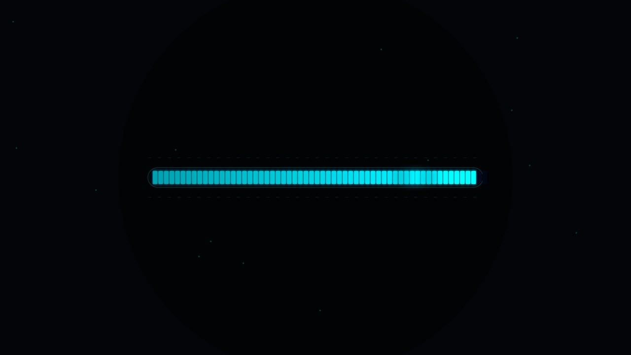 Digital Loading Progress Bar Animation on Dark Background
