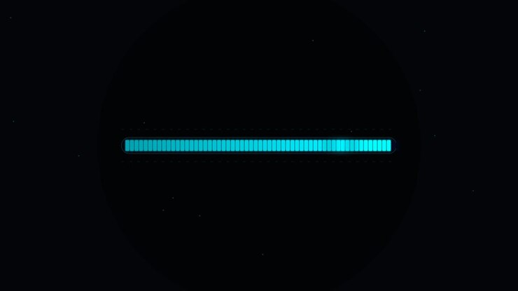 Digital Loading Progress Bar Animation on Dark Background