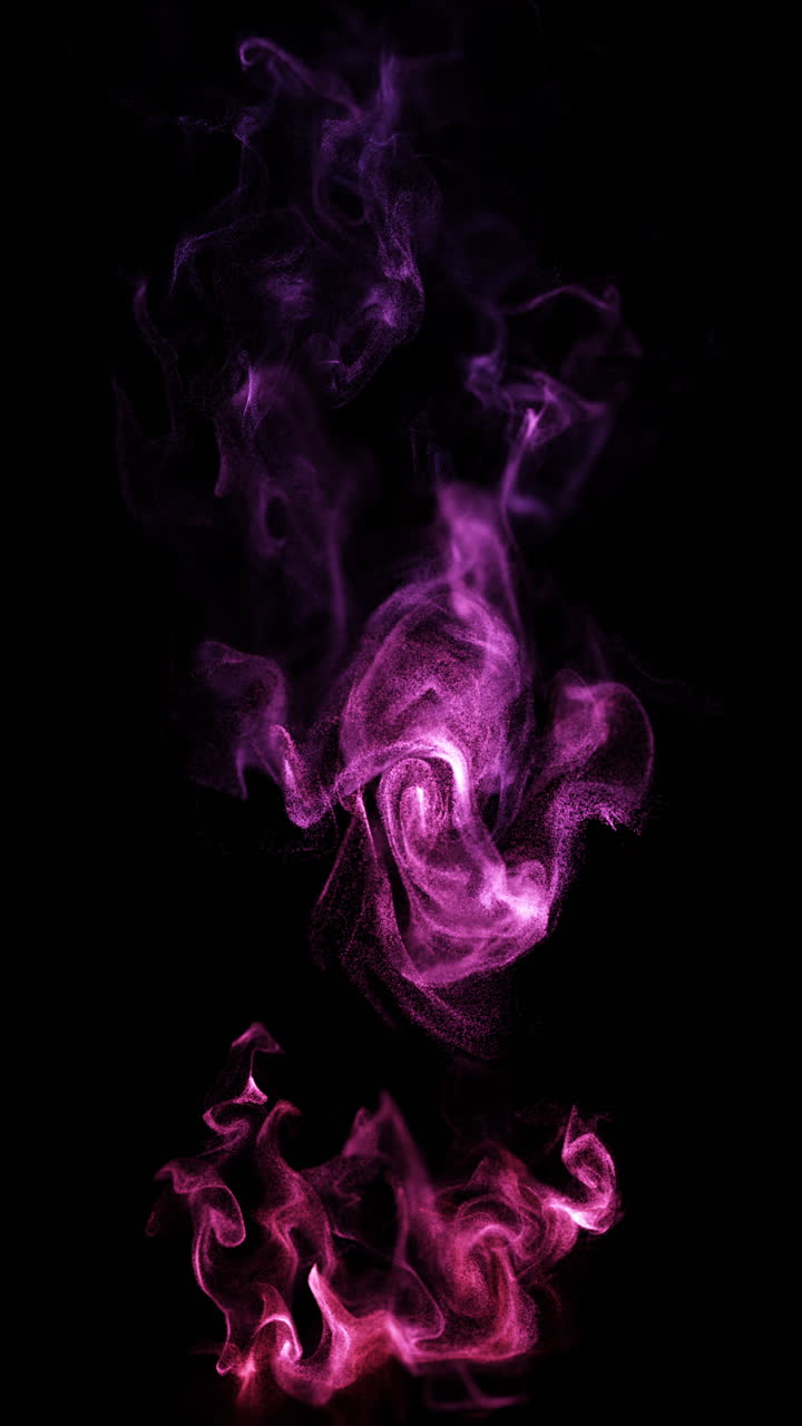 Fumo astratto di particelle luminose viola e rosa