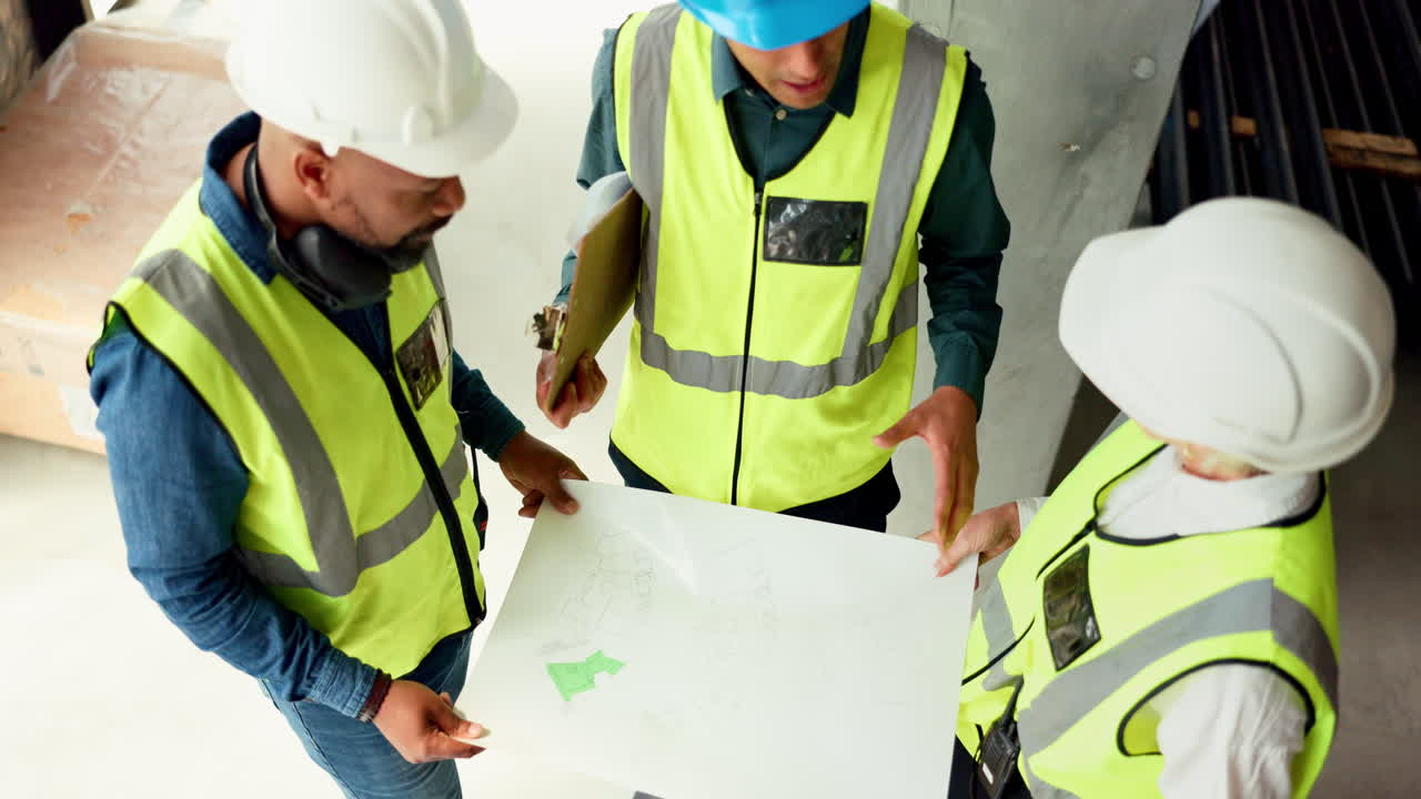 ingeniero, equipo de proyectos de planos y construcción