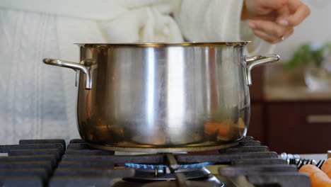 woman preparing food in kitchen at home 4k