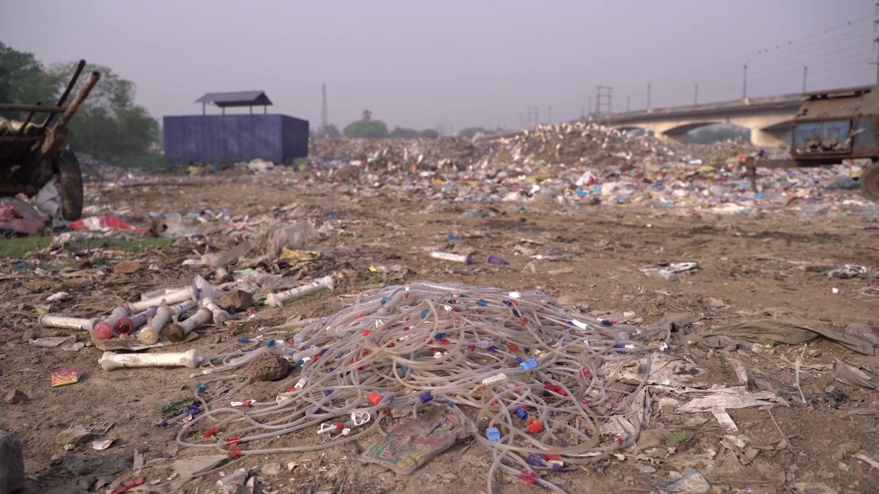 Garbage dump outside the city.