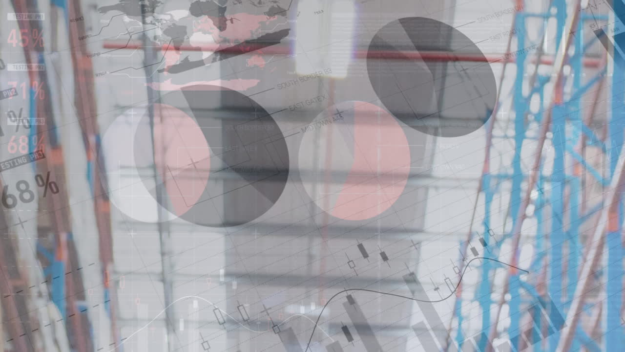 비어있는 창고에서 데이터 처리의 애니메이션