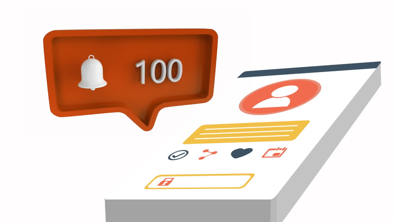 icono de campana con aumento del recuento de números para las redes sociales