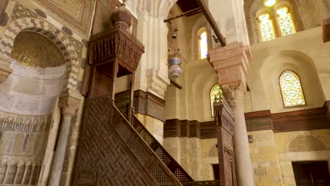 details of qalawun complex interior, cairo in egypt. low angle