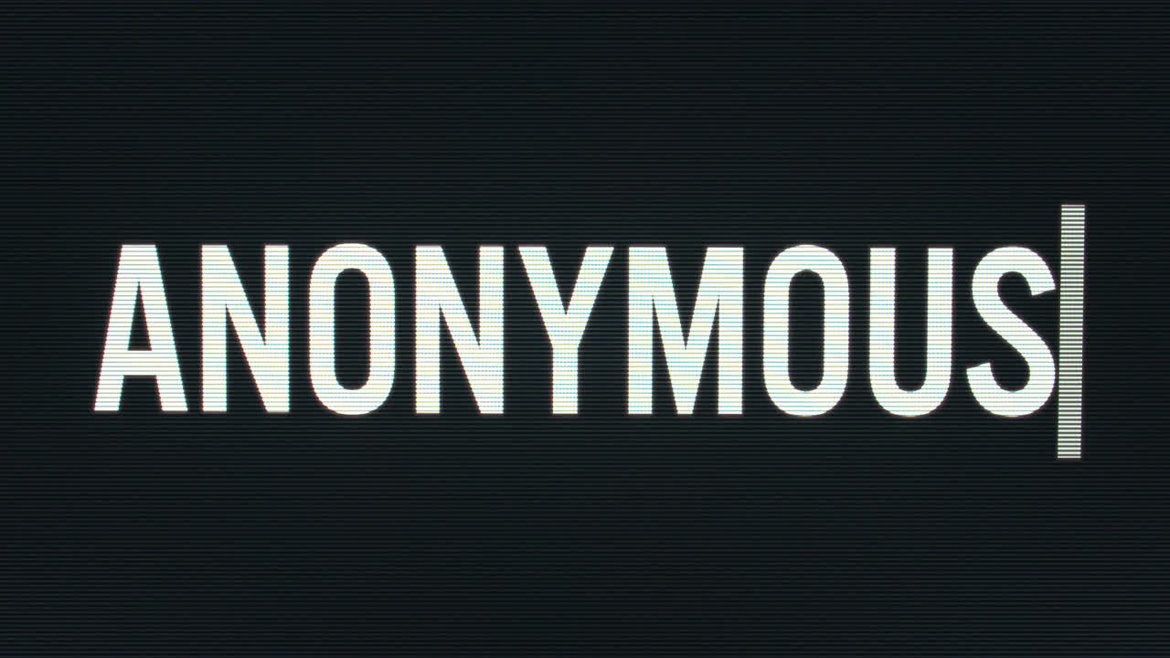 커서가 깜박이는 빈티지 컴퓨터 모니터에 익명이 입력되는 모습을 닫습니다.