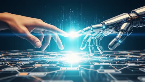an artistic exploration of connection between human and ai: the moment of interaction as technology and humanity intertwine