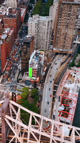 panoramic overview street district. aerial view new york city.