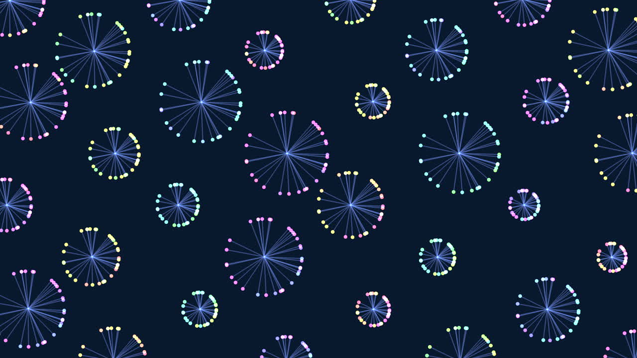 espiral etérea hipnotizando círculos azules y púrpuras en una danza aérea