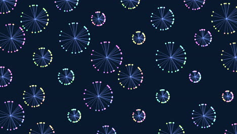 Ethereal spiral mesmerizing blue and purple circles in an airborne dance