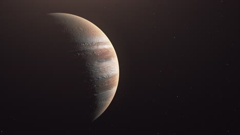 júpiter moviéndose en el cielo oscuro lleno de estrellas