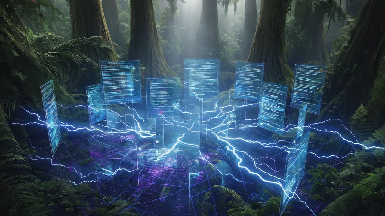 Technological Network in a Mystical Forest Environment