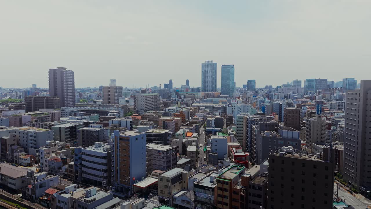 Cityscape with Tall Buildings and Skyline
