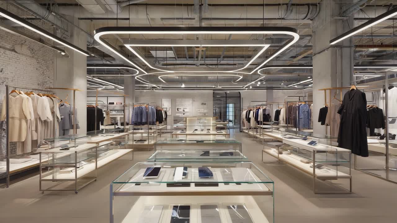 Interior of a modern clothing store