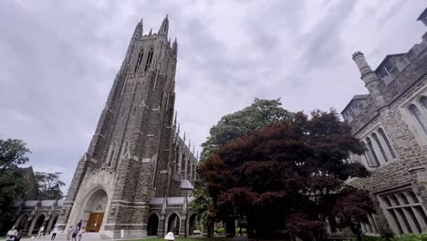 tilt up to duke chapel in durham nc, north carolina