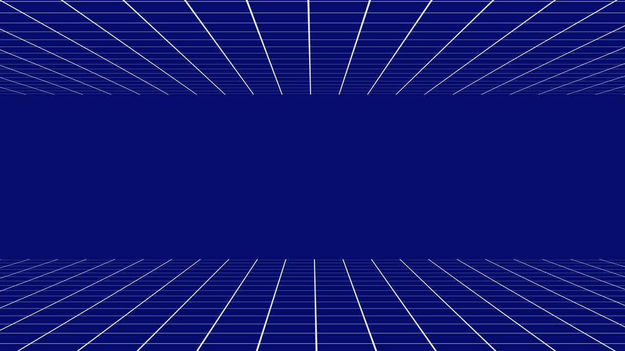 4k 해상도 관점 그리드 기술 배경, 와이어 프레임 바닥과 천장, 디지털 기술 배경 - 동적 레트로 배경 - 루프 가능 - 4k 박스 배경 - 모션 레트로 다채로운 선 추상적인 배경 - 해군 배경