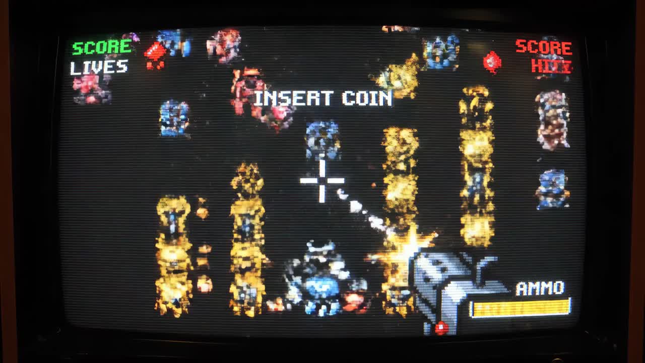 Clip video di giochi arcade retrò